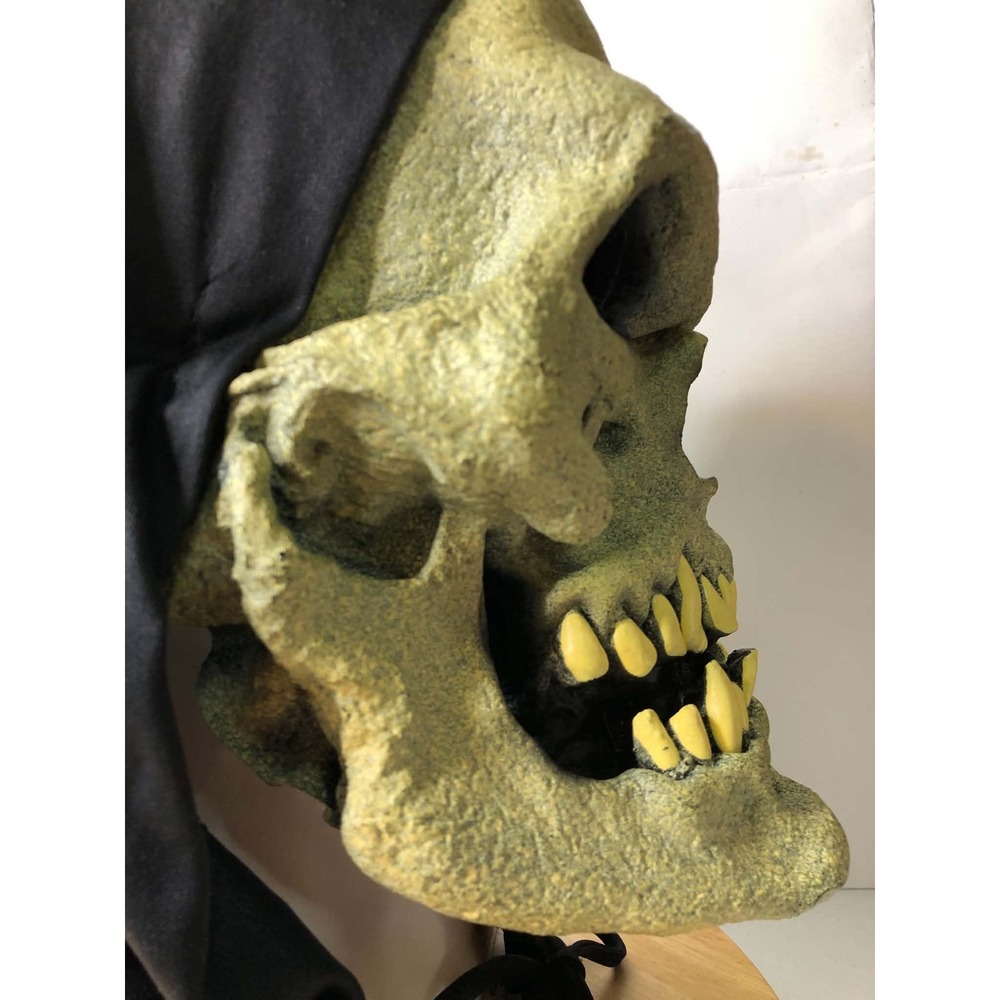 Vintage 90s Paper Magic Group Skull Mask Halloween Adult OS Hooded Grim Reaper - Picture 13 of 14